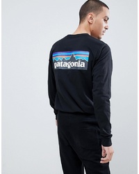 T-shirt manica lunga stampata nera di Patagonia
