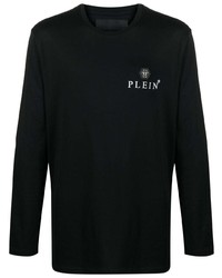 T-shirt manica lunga stampata nera di Philipp Plein