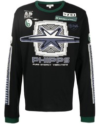 T-shirt manica lunga stampata nera di Phipps