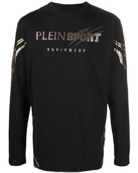T-shirt manica lunga stampata nera di Plein Sport