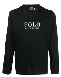 T-shirt manica lunga stampata nera di Polo Ralph Lauren