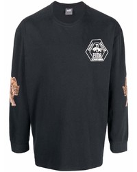 T-shirt manica lunga stampata nera di Puma