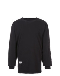 T-shirt manica lunga stampata nera di RtA