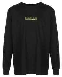 T-shirt manica lunga stampata nera di Supreme