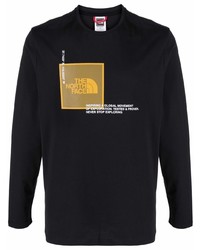 T-shirt manica lunga stampata nera di The North Face