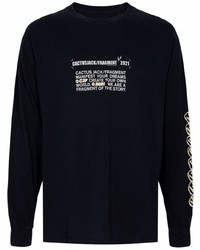 T-shirt manica lunga stampata nera di Travis Scott
