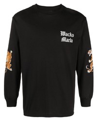 T-shirt manica lunga stampata nera di Wacko Maria