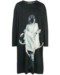 T-shirt manica lunga stampata nera di Yohji Yamamoto