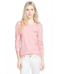 T-shirt manica lunga stampata rosa