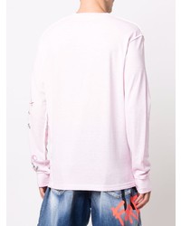 T-shirt manica lunga stampata rosa di DSQUARED2