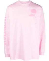 T-shirt manica lunga stampata rosa di Jacquemus