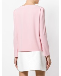 T-shirt manica lunga stampata rosa di Boutique Moschino