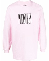 T-shirt manica lunga stampata rosa di Pleasures