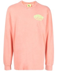 T-shirt manica lunga stampata rosa di Supervsn