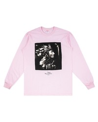 T-shirt manica lunga stampata rosa di Supreme