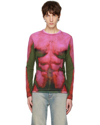 T-shirt manica lunga stampata rosa di Y/Project