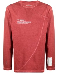 T-shirt manica lunga stampata rossa di A-Cold-Wall*