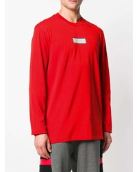T-shirt manica lunga stampata rossa di MSGM