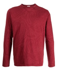 T-shirt manica lunga stampata rossa di Etro