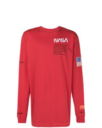 T-shirt manica lunga stampata rossa di Heron Preston