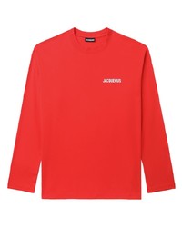 T-shirt manica lunga stampata rossa di Jacquemus