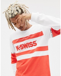 T-shirt manica lunga stampata rossa di K-Swiss