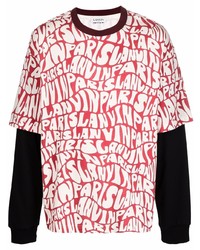 T-shirt manica lunga stampata rossa di Lanvin