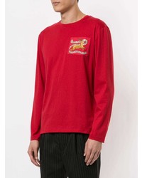 T-shirt manica lunga stampata rossa di Kent & Curwen