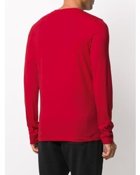 T-shirt manica lunga stampata rossa di Balmain