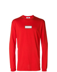 T-shirt manica lunga stampata rossa di MSGM