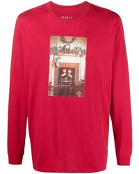 T-shirt manica lunga stampata rossa di Nike