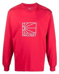 T-shirt manica lunga stampata rossa di PACCBET