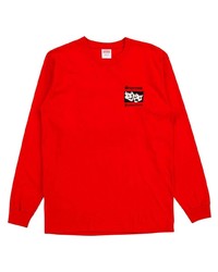 T-shirt manica lunga stampata rossa di Supreme