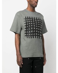 T-shirt manica lunga stampata verde menta di GR10K