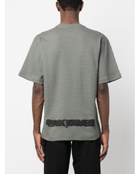 T-shirt manica lunga stampata verde menta di GR10K