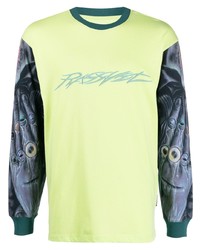 T-shirt manica lunga stampata verde menta di PACCBET