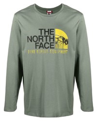 T-shirt manica lunga stampata verde oliva di The North Face