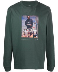 T-shirt manica lunga stampata verde scuro di Carhartt WIP