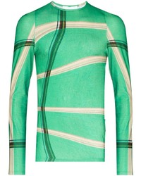 T-shirt manica lunga stampata verde di Bianca Saunders