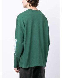 T-shirt manica lunga stampata verde di We11done