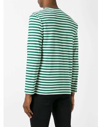 T-shirt manica lunga stampata verde di Comme Des Garcons Play