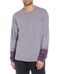 T-shirt manica lunga stampata viola chiaro