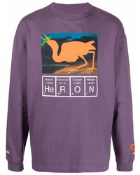 T-shirt manica lunga stampata viola di Heron Preston