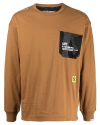 T-shirt manica lunga terracotta di AAPE BY A BATHING APE
