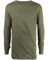 T-shirt manica lunga verde oliva di Rick Owens