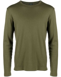 T-shirt manica lunga verde oliva di Zanone