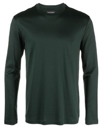 T-shirt manica lunga verde scuro di Emporio Armani