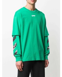 T-shirt manica lunga verde di Off-White