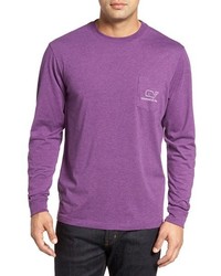 T-shirt manica lunga viola melanzana