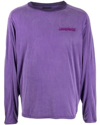 T-shirt manica lunga viola melanzana di Jacquemus